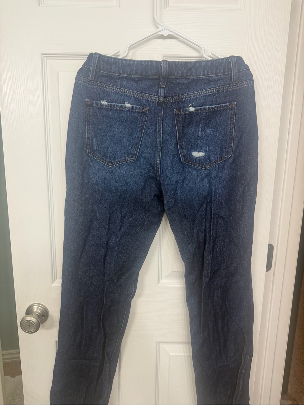 Ceros Women's Dark Blue Cropped Distressed Jeans - Picture 3 of 3